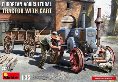 Miniart 38055 European Agricultural Tractor w/ Cart 1/35