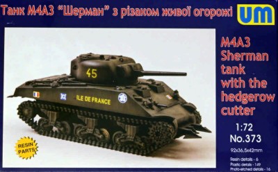 UniModel UMM-72373B M4A3 Sherman tank with the hedgerow cutter 1/72