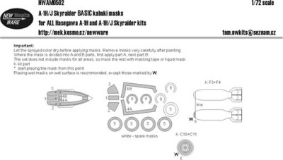 New Ware NWA-M0502 1/72 Mask A-1H/J Skyraider BASIC (HAS)