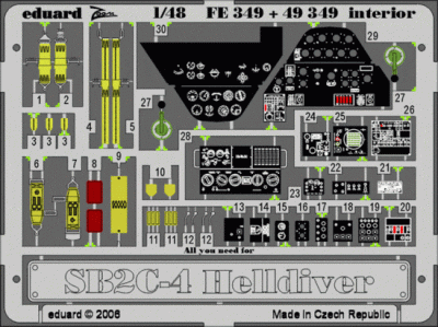 Eduard 49349 SB2C-4 interior REV/MON