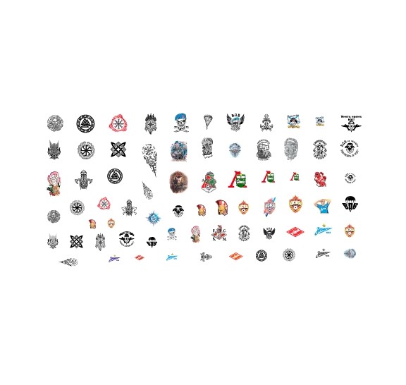 Crow Studio 35103 Декали Набор татуировок (славянские, фанатские, силовые структуры) 1/35