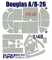KAV M48043 Маска на Douglas A/B-26 (ICM 48281, 48282, 48283, 48284) расширенный набор