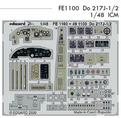 Eduard FE1110 1/48 Do 217J-1/2 (ICM)