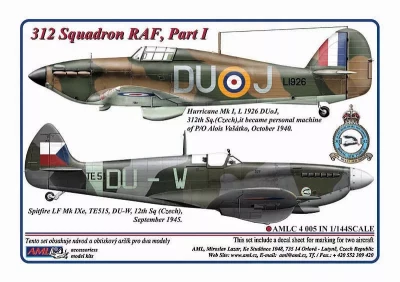 AML AMLC144005 Decals 312 th Squadron RAF, Part I 1/144