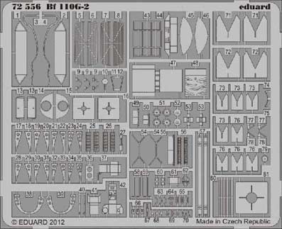 Eduard 72556 1/72 Фототравление для Bf 110G-2