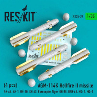 Reskit 35029 AGM-114K Hellfire II missile (4 pcs) 1/35