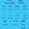 Aims AIMS32D038 USAF seat stencils - use lower pack stencils only on bombers 1/32