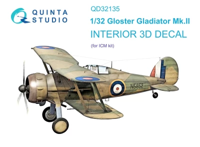 Quinta studio QD32135 Gloster Gladiator Mk II (ICM) 1/32