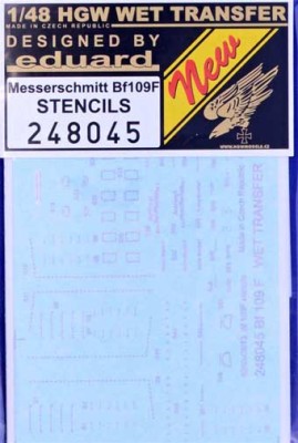 HGW 248045 STENCILS Messerschmitt Bf 109F 1/48
