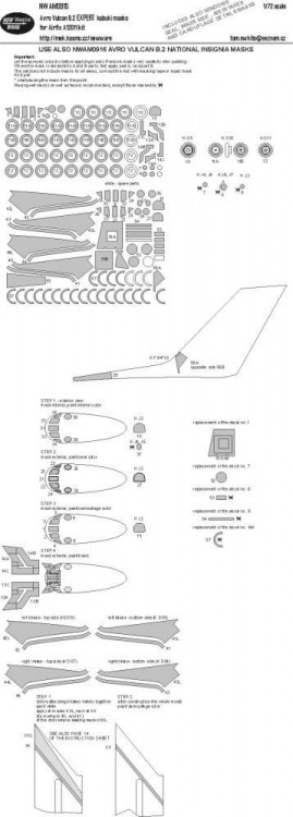 New Ware NWA-M0915 Mask Avro Vulcan B.2 EXPERT (AIRFIX) 1/72