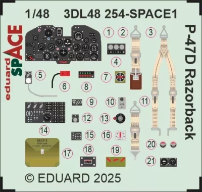 Eduard 3DL48254 P-47D Razorback SPACE (MINA) 1/48