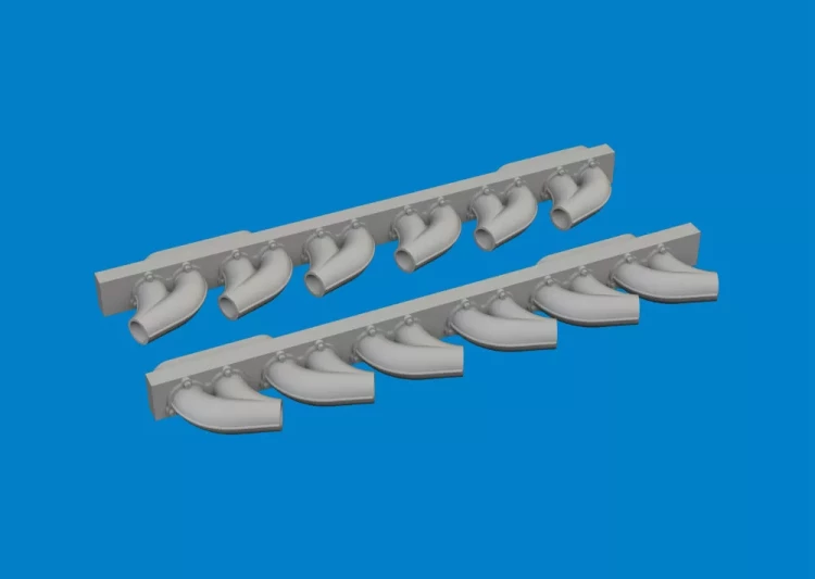 Eduard 6481050 BRASSIN P-39 exh. stacks rounded (ARMA H.) 1/48