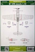 Eduard D32005 1/32 Decals Bf 109E stencils (EDU)