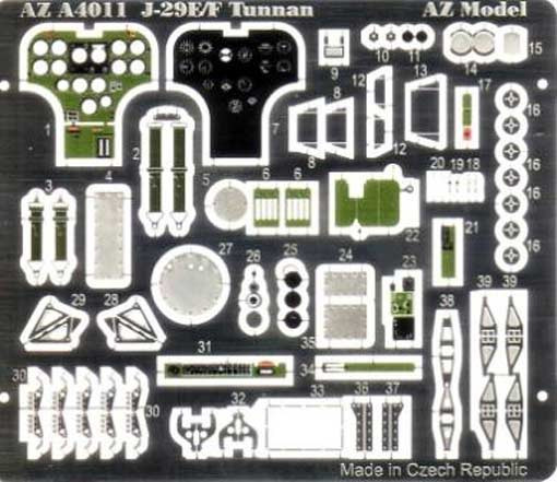 AZ Model A4011 J-29E/F Tunnan (PE Set) 1/48 1/72