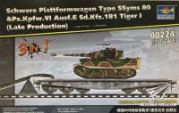 Trumpeter 00224 Schwere Platformwagen Type Ssyms 80 + Тигр 1 поздний 1/35