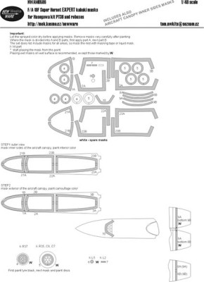 New Ware NWA-M0586 1/48 Mask F/A-18F Super Hornet EXPERT (HAS PT38)