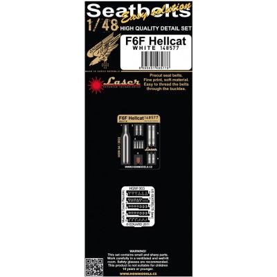 HGW 148577 Seatbelts F6F Hellcat WHITE (laser) 1/48