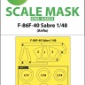 Art Scale 200-M48073 North-American F-86F-40 Sabre wheels and canopy frame paint mask (outside only) 1/48