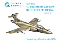 Quinta studio QD72172 Blackburn Buccanneer S.2B Early (Airfix) 3D Декаль интерьера кабины 1/72