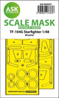 Art Scale 200-M48287 Lockheed TF-104G Starfighter wheels and canopy frame paint mask (inside and outside) 1/48