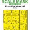Art Scale 200-M48287 Lockheed TF-104G Starfighter wheels and canopy frame paint mask (inside and outside) 1/48