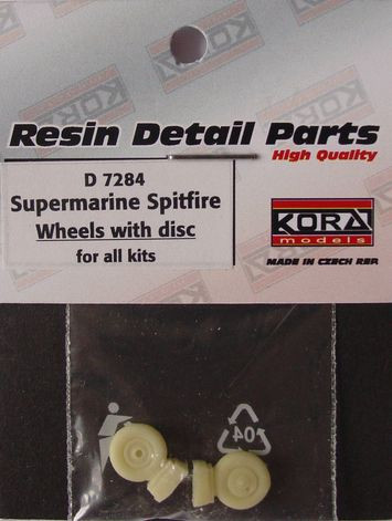 Kora Model D7284 Wheels with disc for Supermarine Spitfire 1/72