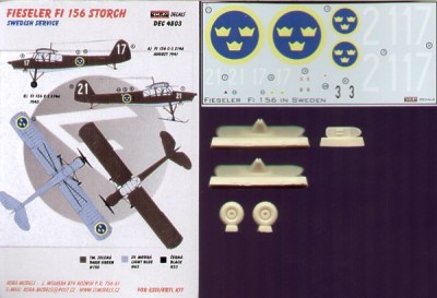 Kora Model DEC4803 Fi 156 Storch (Swedish service) декали 1/48