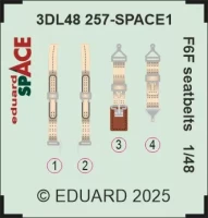 Eduard 3DL48257 F6F seatbelts SPACE 1/48