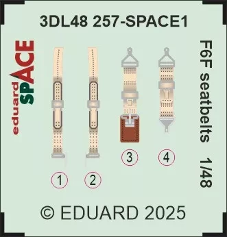 Eduard 3DL48257 F6F seatbelts SPACE 1/48