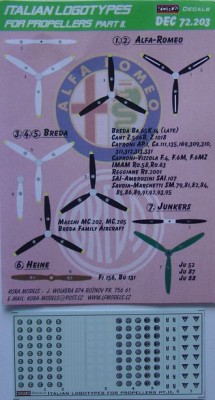 Kora Model DEC72203 Italian logotypes for propeller Part 2 декали декали 1/72