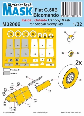 Special Hobby M32006 Mask Fiat G.50B Bicomando (SP.HOBBY) 1/32