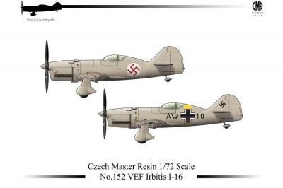 CZECHMASTER CMR-72152 1/72 VEF Irbitis I-16