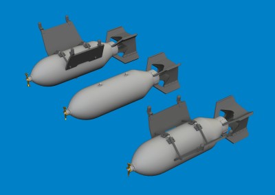 Eduard 6481079 BRASSIN P-40 500lb M64 US bombs (EDU) 1/48