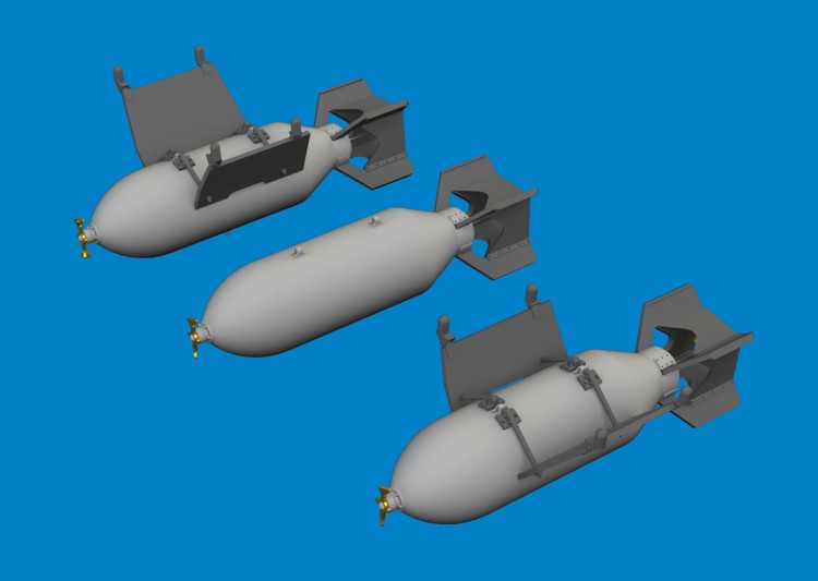Eduard 6481079 BRASSIN P-40 500lb M64 US bombs (EDU) 1/48