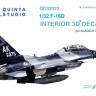 Quinta studio QD32023 F-16D (для модели Academy) 3D декаль интерьера кабины 1/32