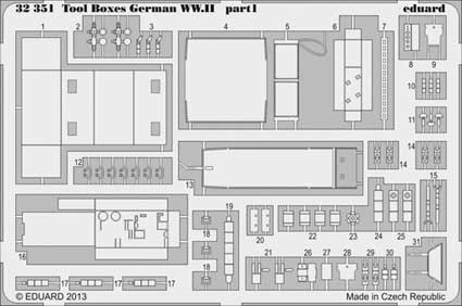Eduard 32351 Bf 109 tools and boxes