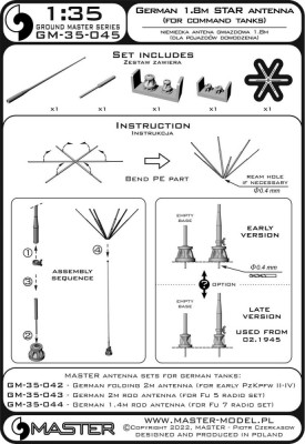 Master G35045 German WWII 1,8m star antenna (command tanks) 1/35