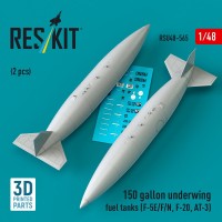 Reskit U48565 150 gallon underwing fuel tanks (2 pcs.) 1/48