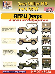 Hm Decals HMDT48028 1/48 Decals Jeep Willys MB/Ford GPW AFPU Jeeps