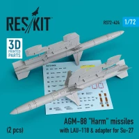 Reskit RSK72-424 AGM-88 'Harm' missiles w/LAU-118 & adapter 1/72