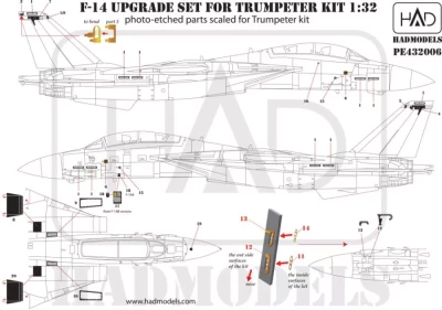 HAD PE32006 F-14A Upgrade PE set (TRUMP) 1/32