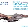 Quinta studio QD+48387 F-4E early с установленным предкрылком крыла (Meng) (с 3D-печатными деталями) 3D Декаль интерьера кабины 1/48