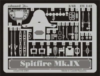 Eduard FE142 Spitfire Mk.IX (ICM) 1/48 фототравление Zoom Цветное