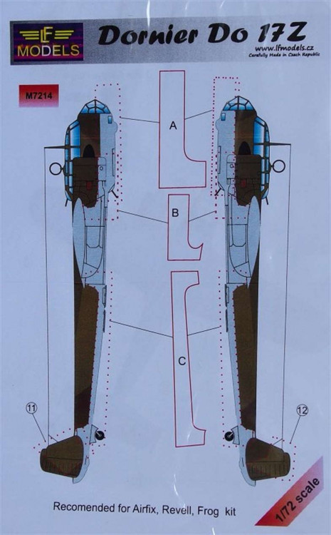 LF Model M7214 Mask Dornier Do 17Z (AIRF/REV) 1/72