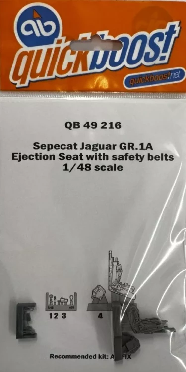 Quickboost 49216 Sepecat Jaguar GR.1A ej.seat w/ safety belts 1/48