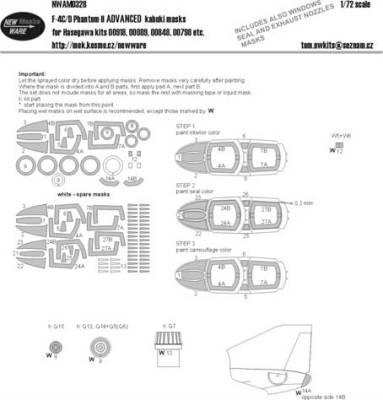 New Ware NWA-M0328 1/72 Mask F-4C/D Phantom II ADVANCED (HAS)