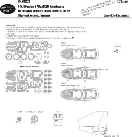 New Ware NWA-M0328 1/72 Mask F-4C/D Phantom II ADVANCED (HAS)