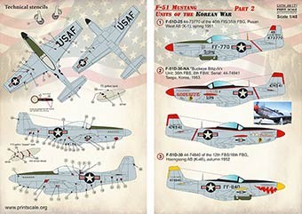 Print Scale 48-171 F-51 Mustang Korean War, part 2 (wet decals) 1/48