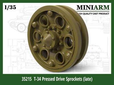 Miniarm 35215 Ведущие колеса Т-34 с простым бандажом (раннего типа) 1/35