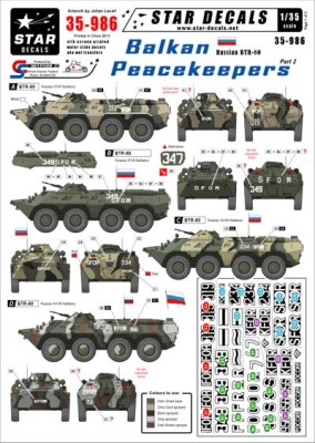 Star Decals STAR35986 Balkan Peacekeepers #2 - Soviet BTR-80 1/35